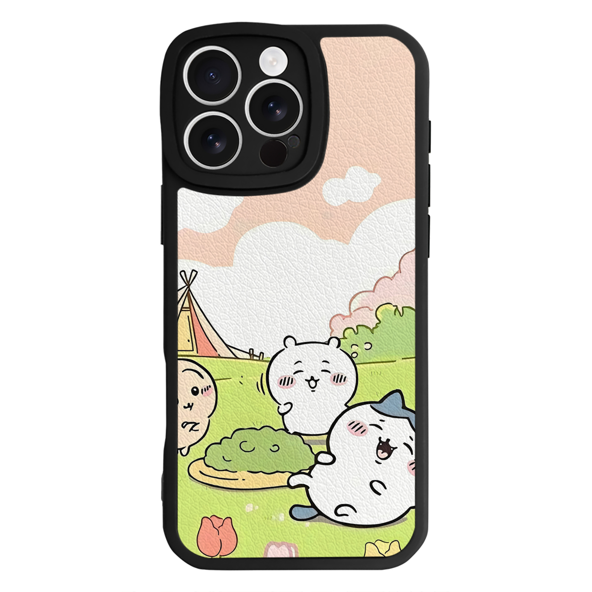 （画像用） ちいかわ Chii-kawa 【iPhone 16シリーズ対応】シリコンスマホケース（レザー調） 材質：シリコン